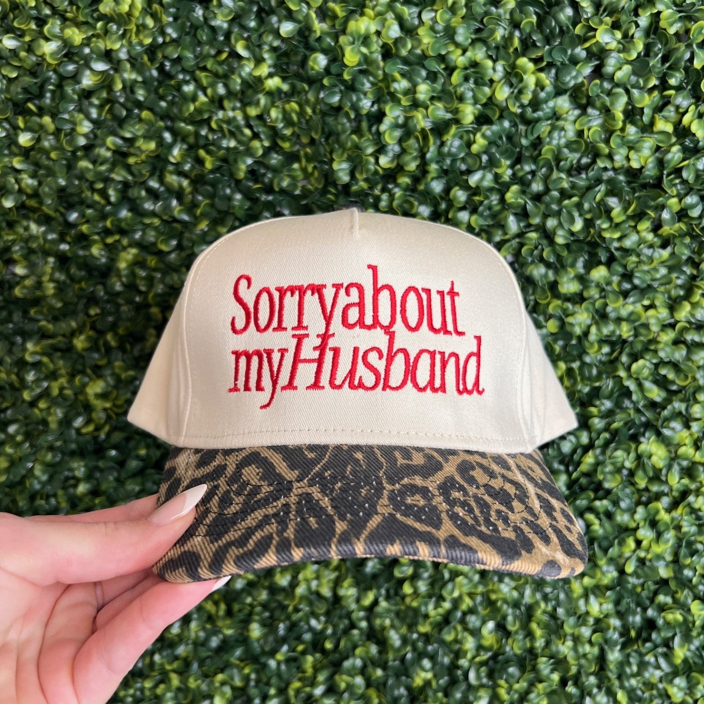 SORRY ABOUT MY HUSBAND TRUCKER HAT