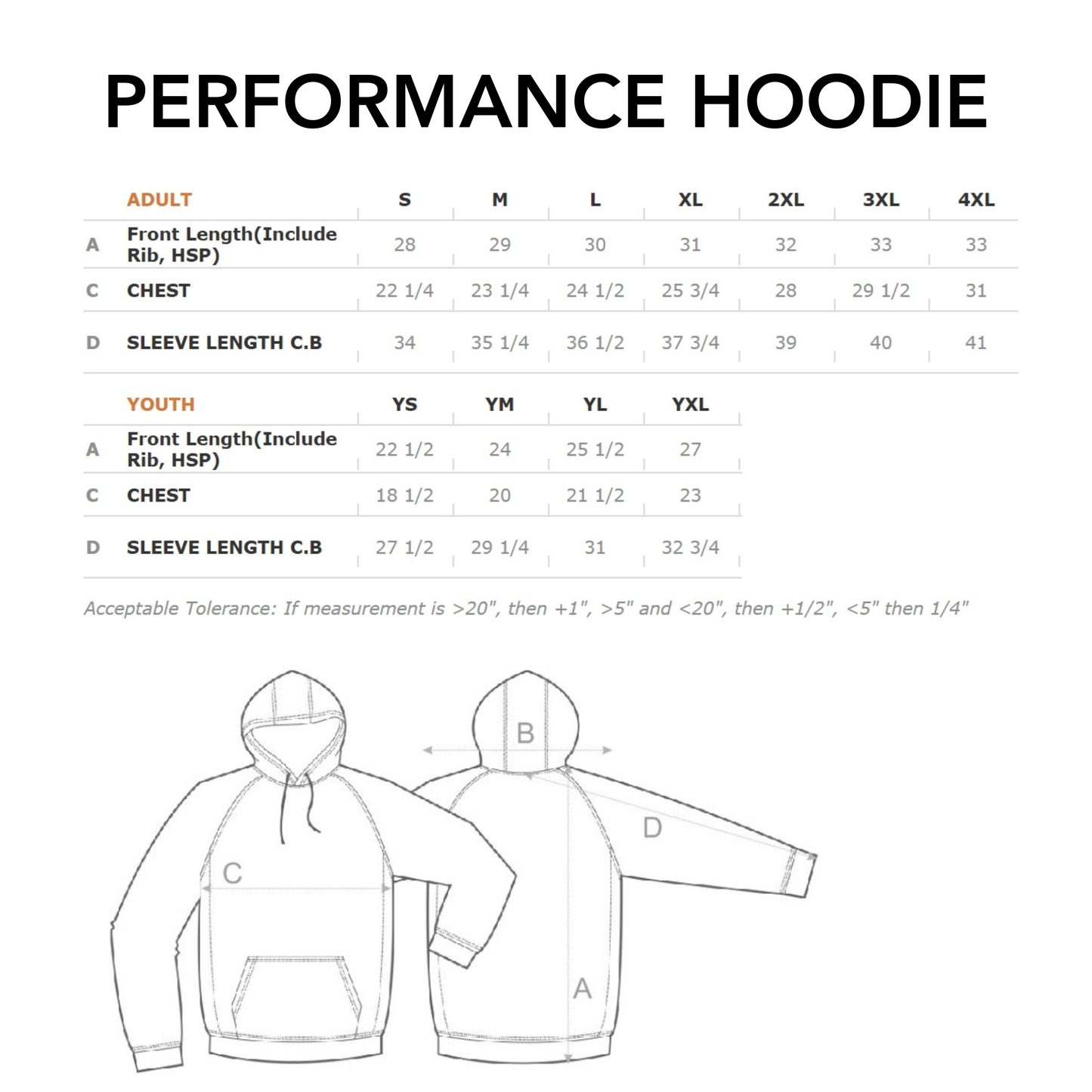 Adult Unisex Pullover Performance Hoodie [Multiple Colors]