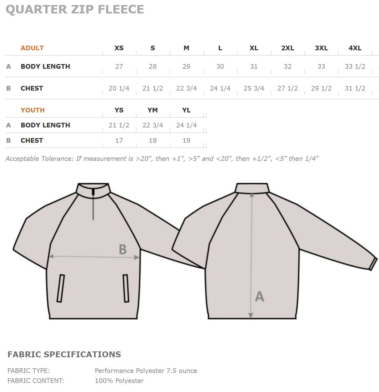 Adult Quarter Zip Sweatshirt [Multiple Colors]