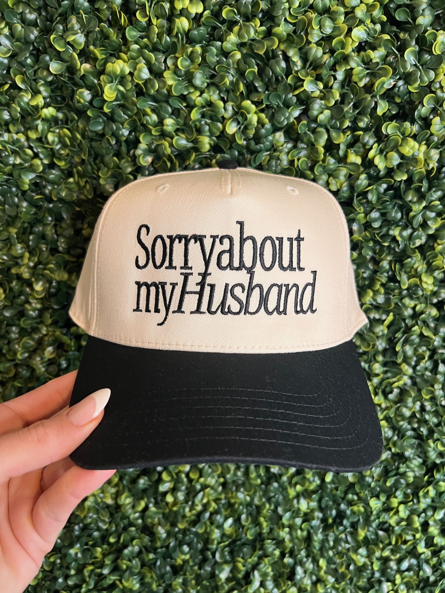 SORRY ABOUT MY HUSBAND TRUCKER HAT